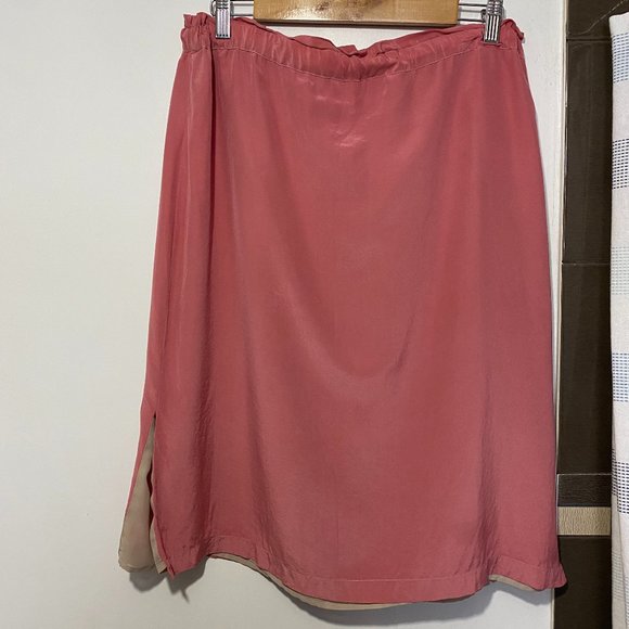 Aritzia Pink Silk Midi Skirt - Picture 3 of 5